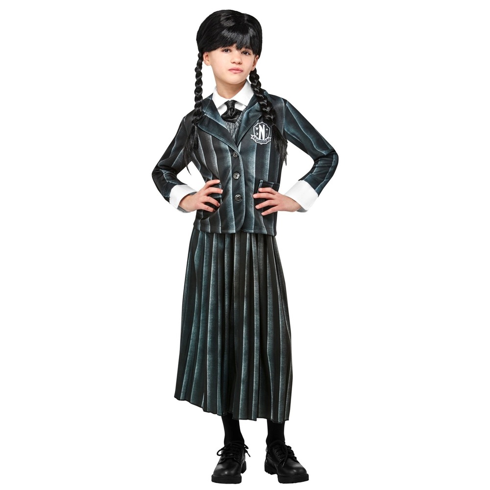 Wednesday Addams School Uniform Costume Girls M 7/8 Rubies 3 Pc New